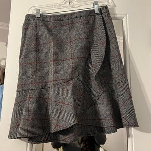 Plaid ruffle short skirt